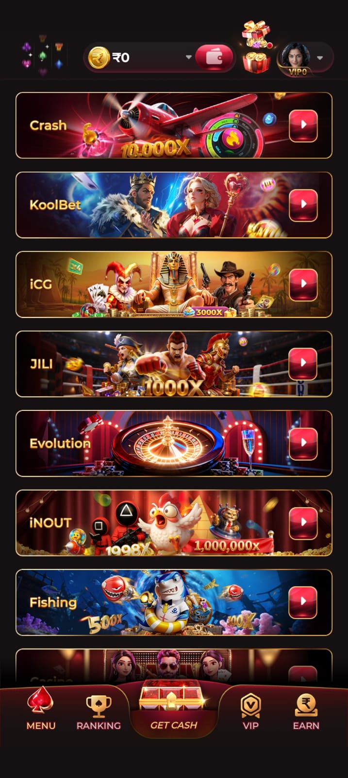 Latest MGM Game download page with updated APK version